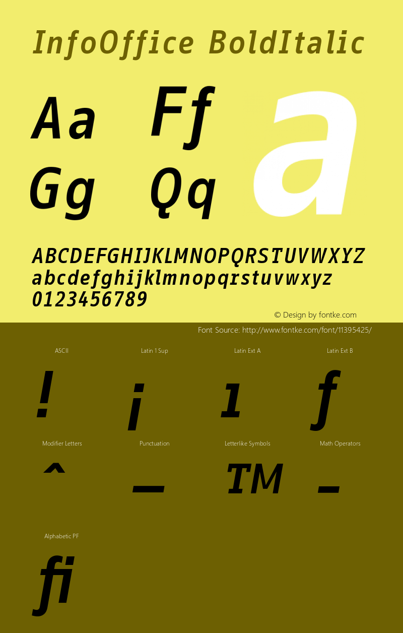 InfoOffice BoldItalic Version 001.000图片样张