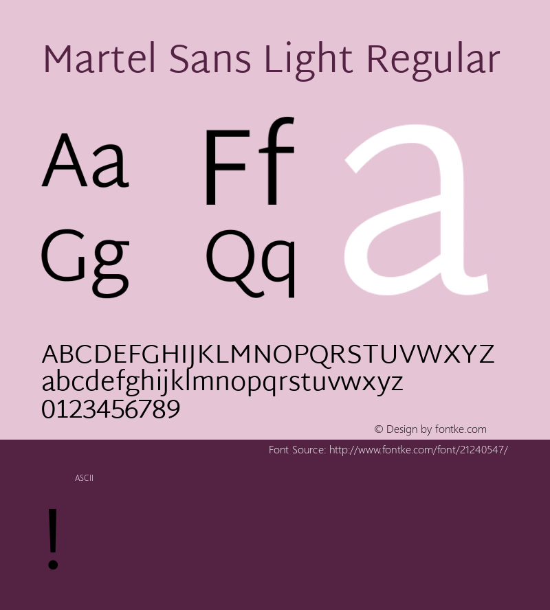 MartelSansLight Version 1.0图片样张