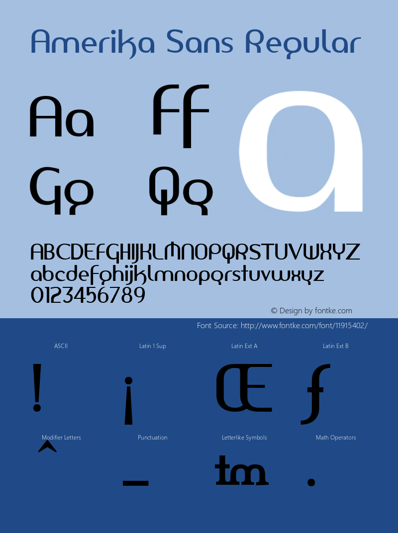 Amerika Sans Regular 1.0; 2001图片样张