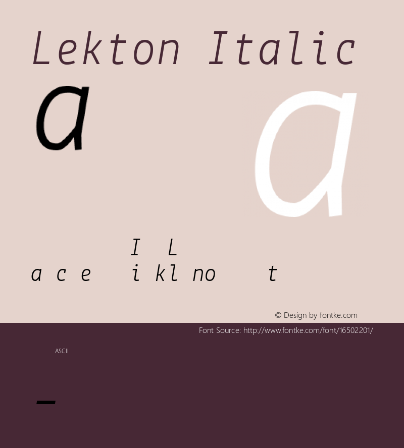 Lekton Italic Version 3.000图片样张