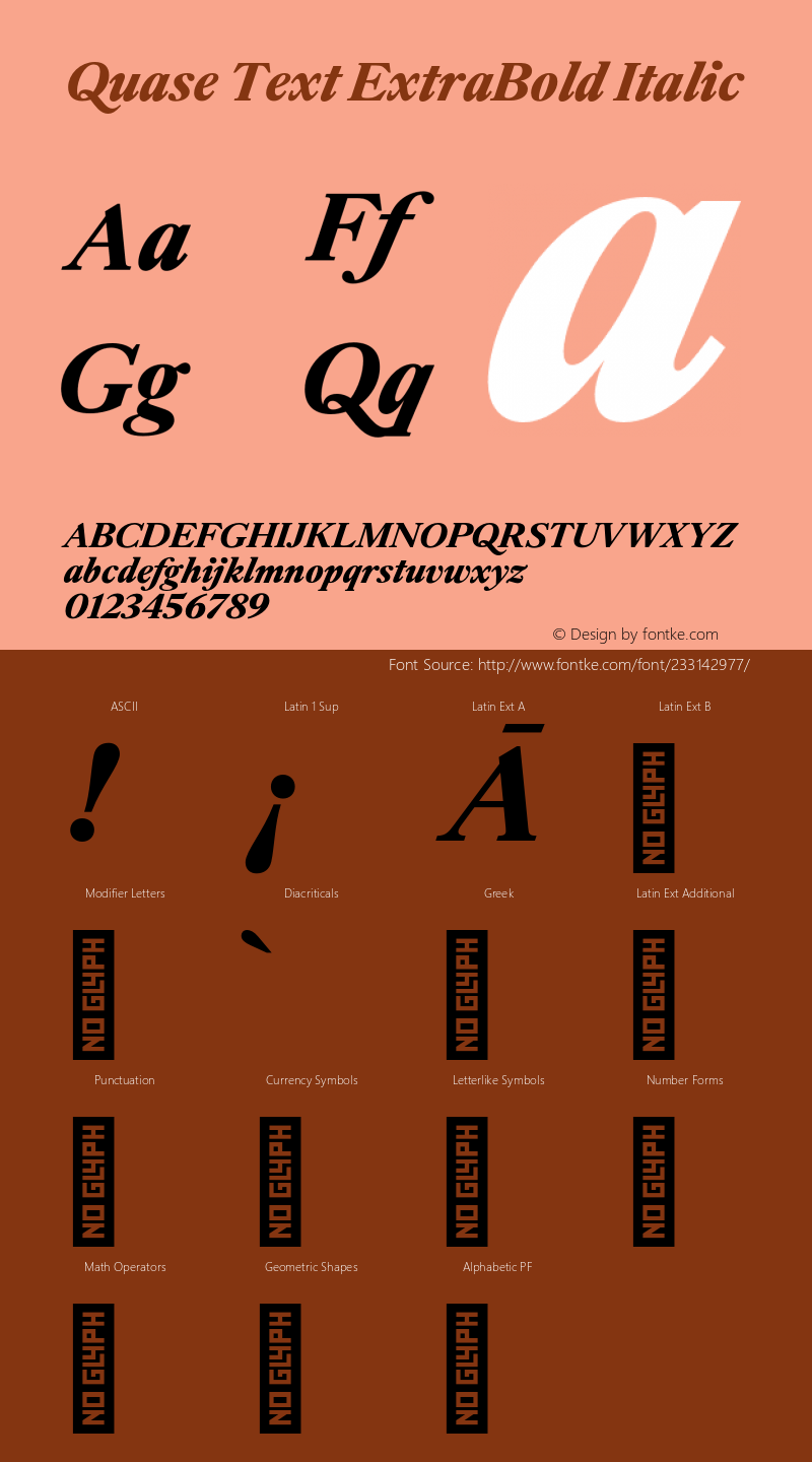 Quase Text ExtraBold Italic Version 1.000;PS 001.000;hotconv 1.0.88;makeotf.lib2.5.64775图片样张