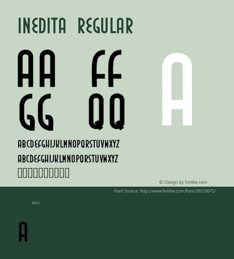 Inedita Version 1.00;September 9, 2019;FontCreator 12.0.0.2546 64-bit图片样张