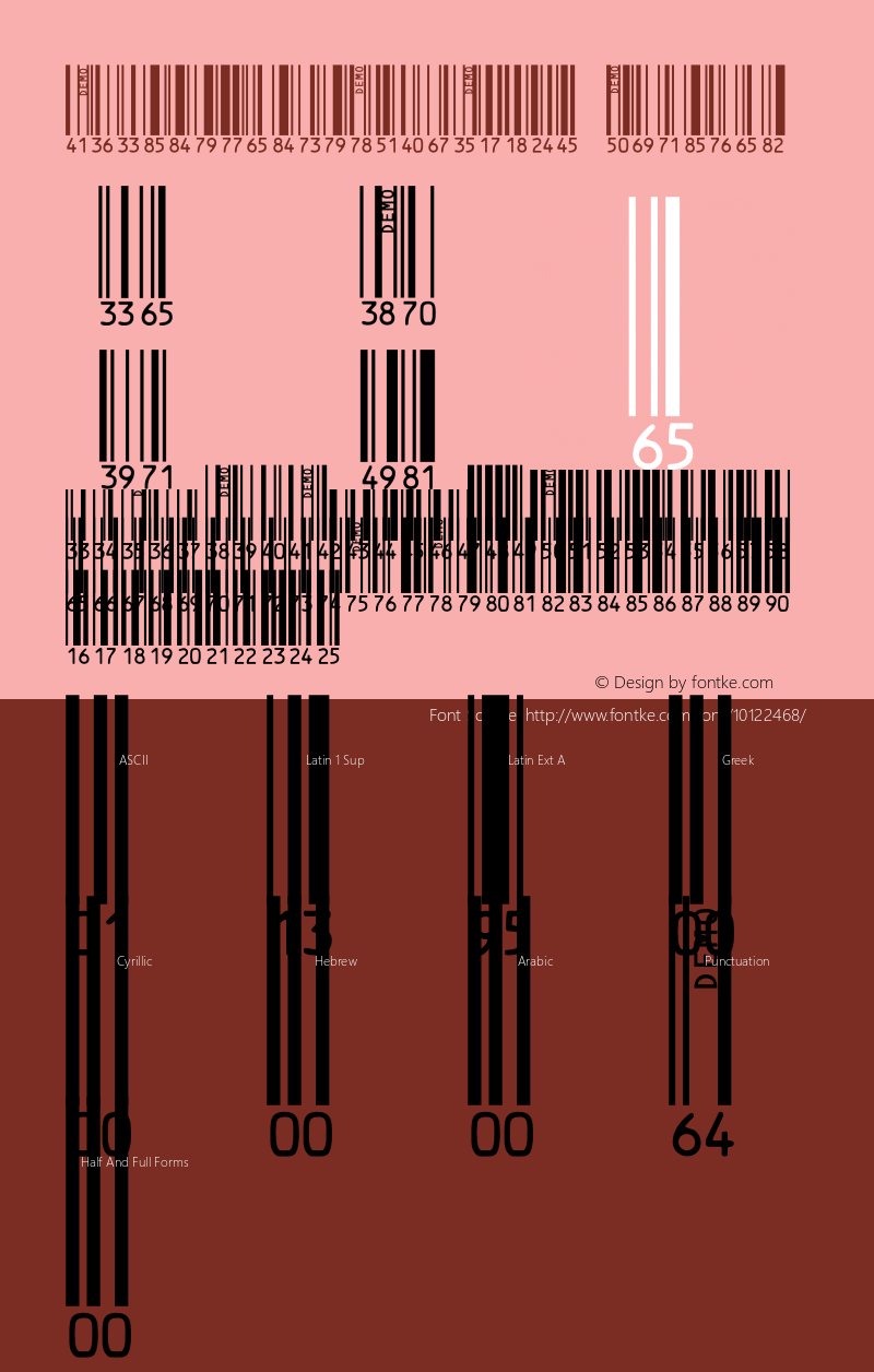 IDAutomationSHcC128M Regular OTF 3.700;PS 003.007;Core 1.0.34图片样张