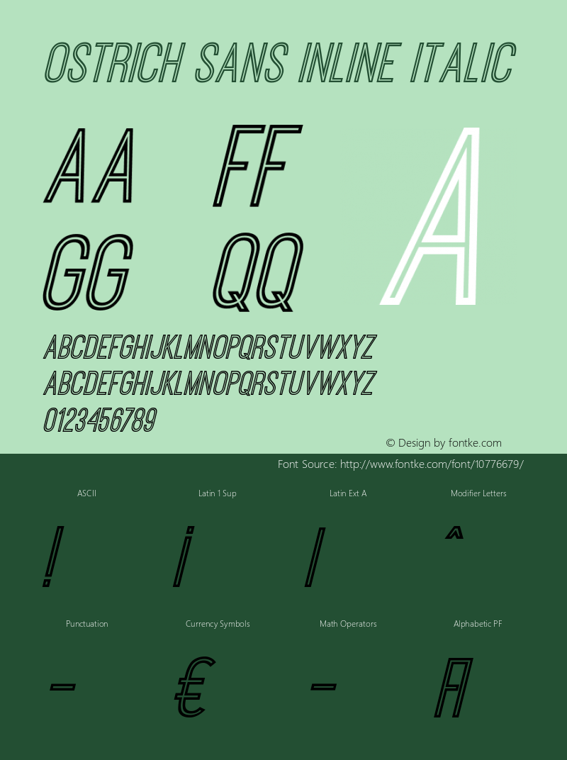 Ostrich Sans Inline Italic Version 1.002图片样张