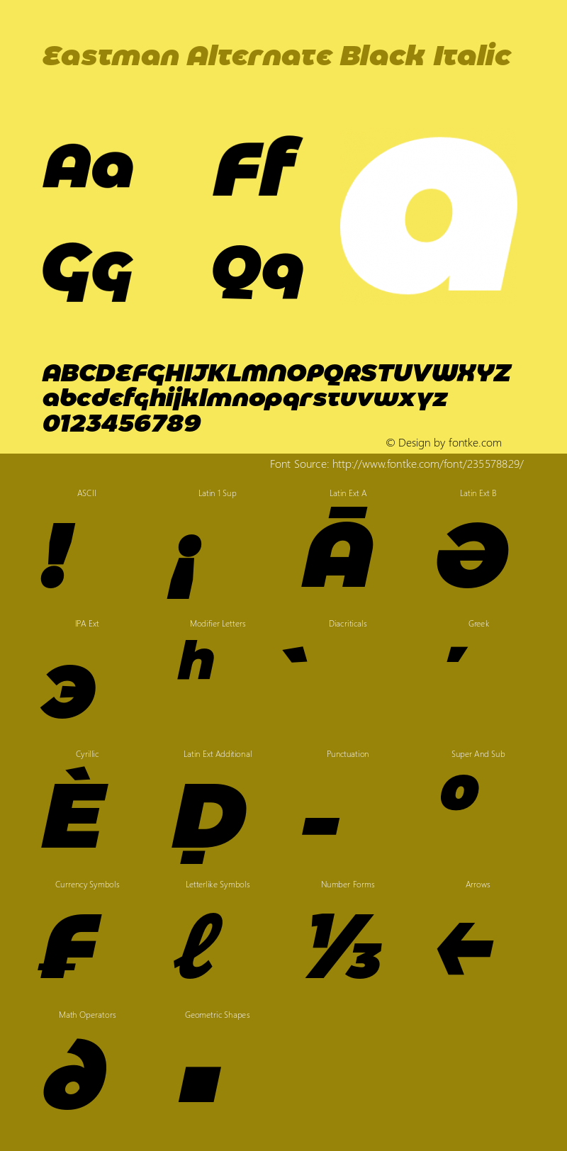 Eastman Alternate Black Italic Version 1.001;hotconv 1.0.109;makeotfexe 2.5.65596图片样张