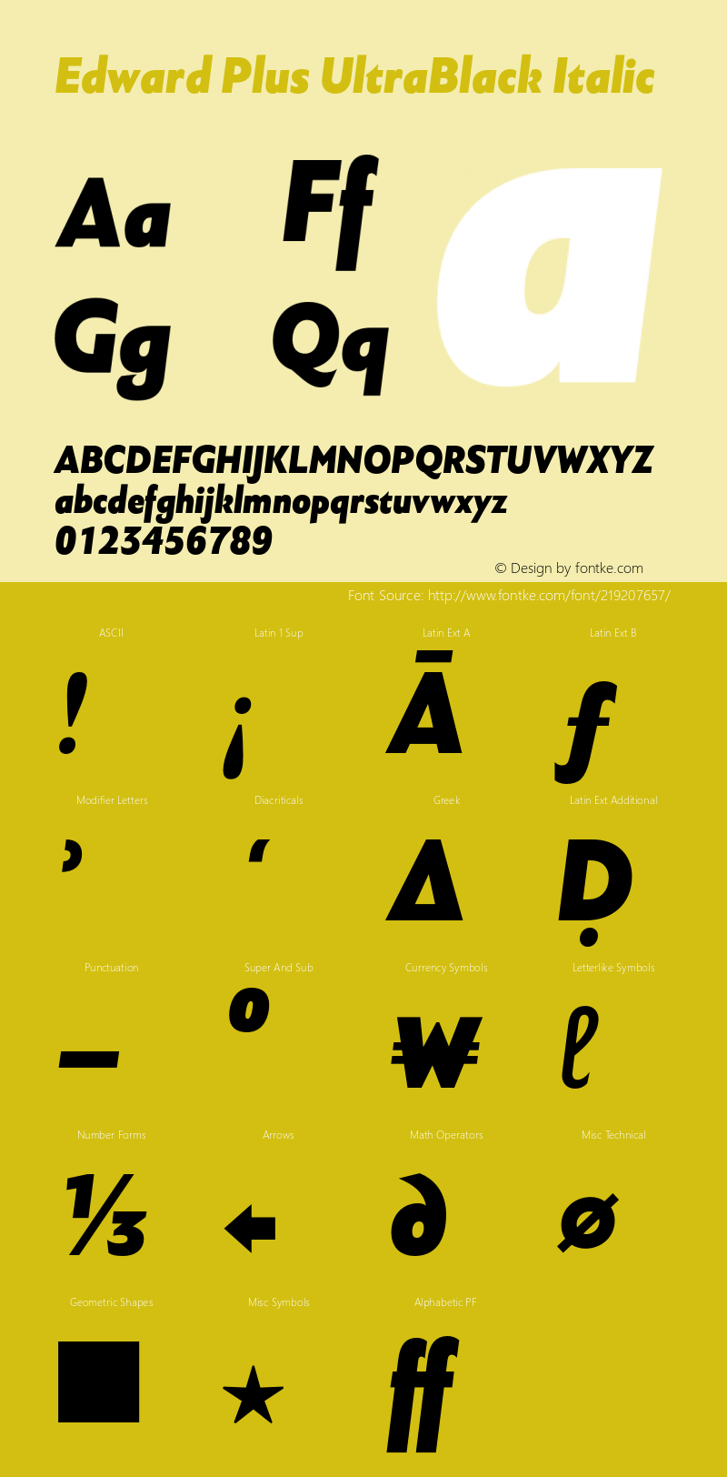 EdwardPlus-UltraBlackItalic Version 4.001图片样张