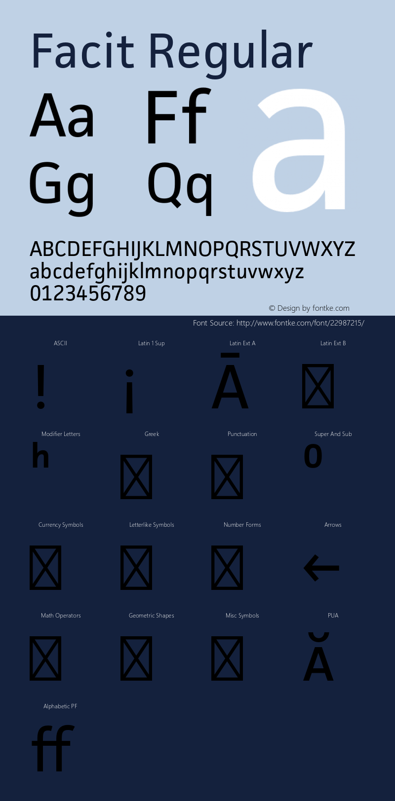 Facit-Regular Version 1.001;PS 001.000;Core 1.0.38;makeotf.lib1.6.5960图片样张