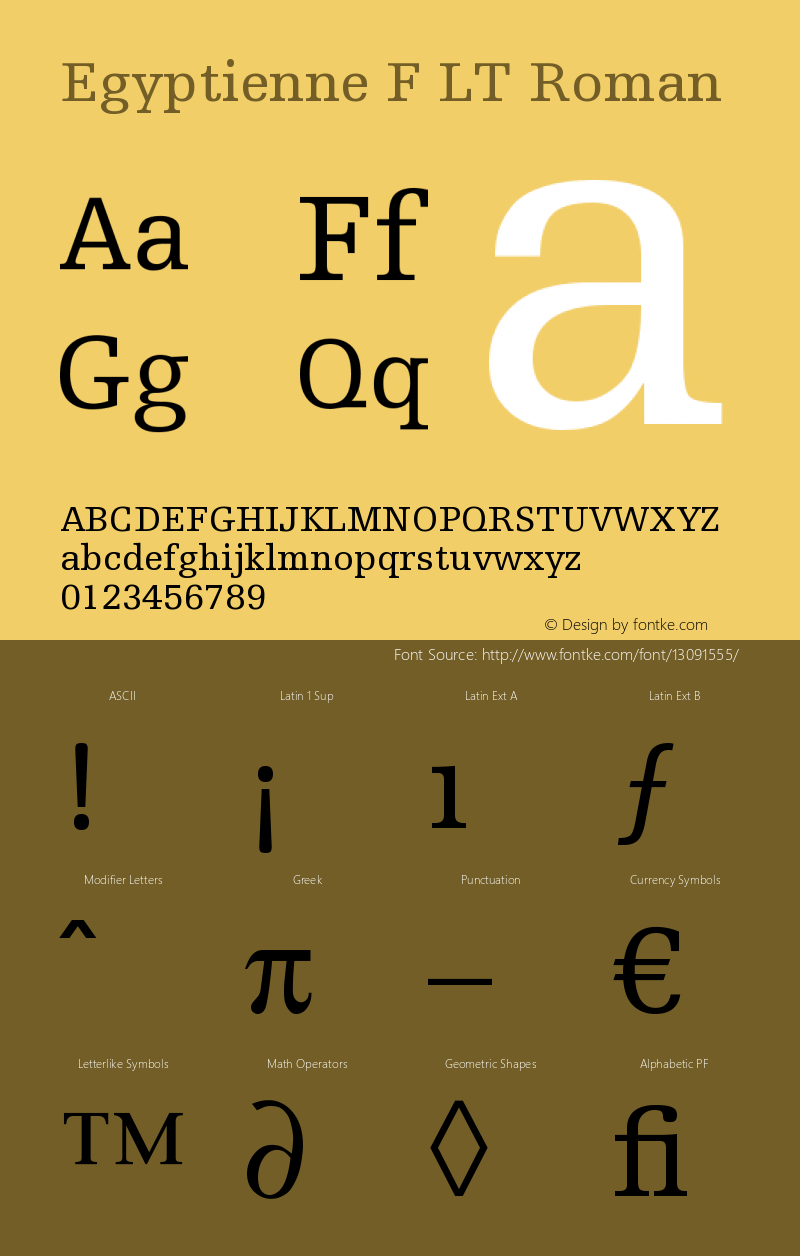 Egyptienne F LT Roman Version 006.000图片样张