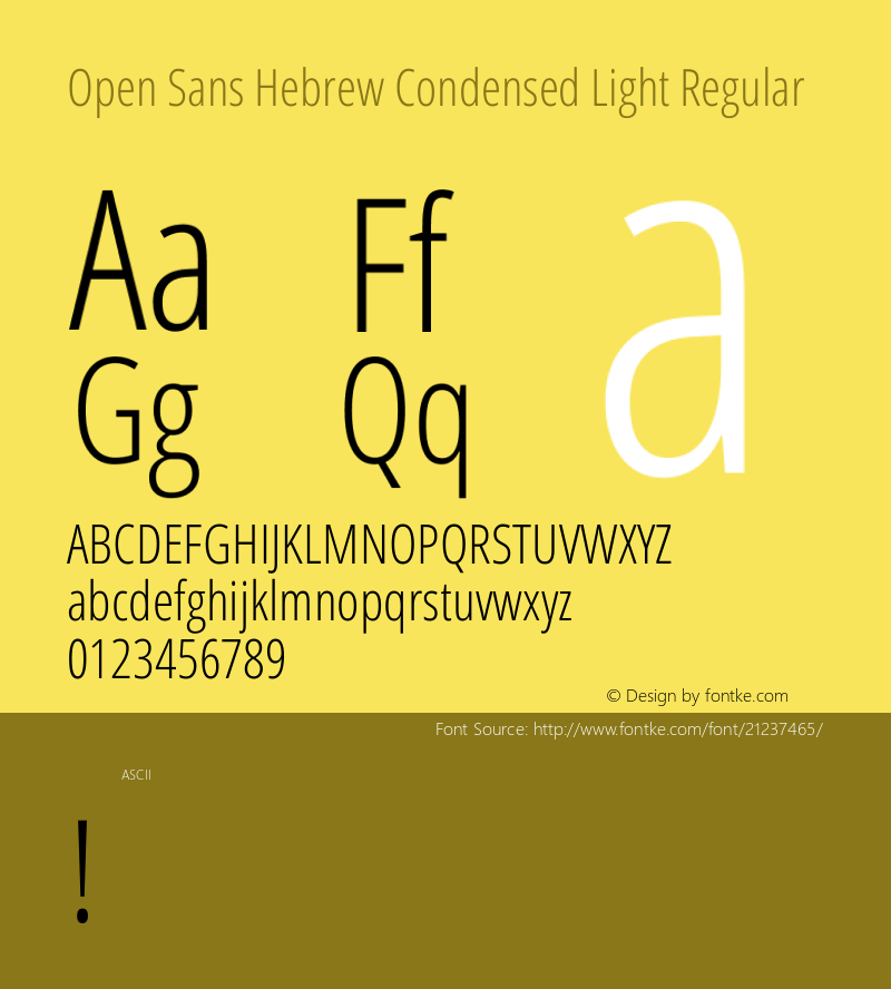 Open Sans Hebrew Condensed Light Regular 图片样张