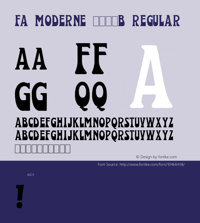 FA Moderne 2021b Regular Version 1.00 June 29, 2011, initial release图片样张