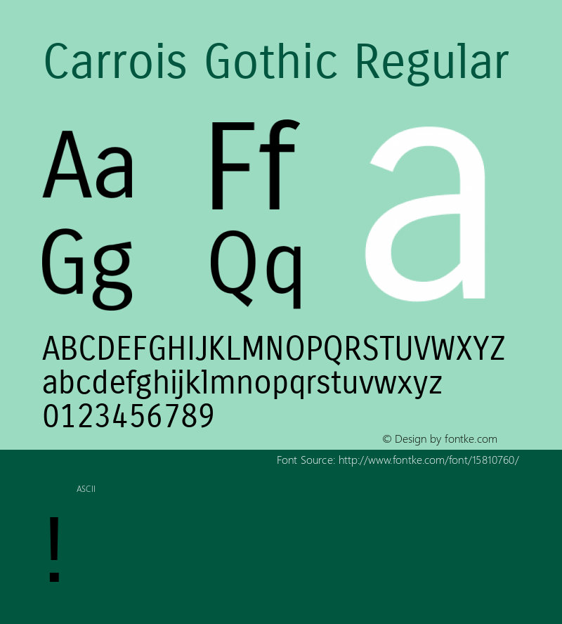Carrois Gothic Regular Version 1.001; ttfautohint (v1.4.1)图片样张