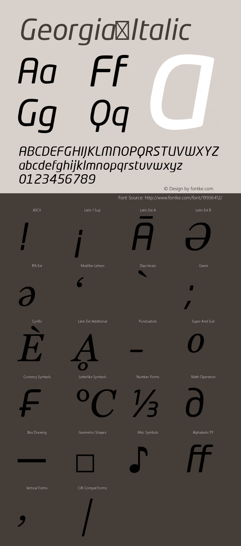 Georgia Italic Version 5.00x-4图片样张