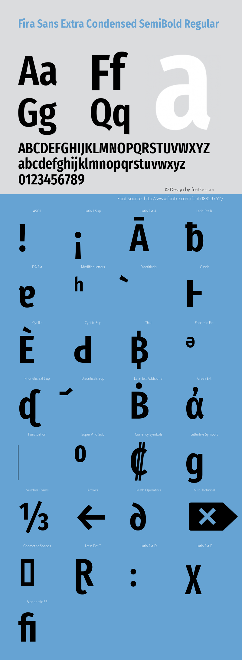 Fira Sans Extra Condensed SemiBold Version 4.203图片样张