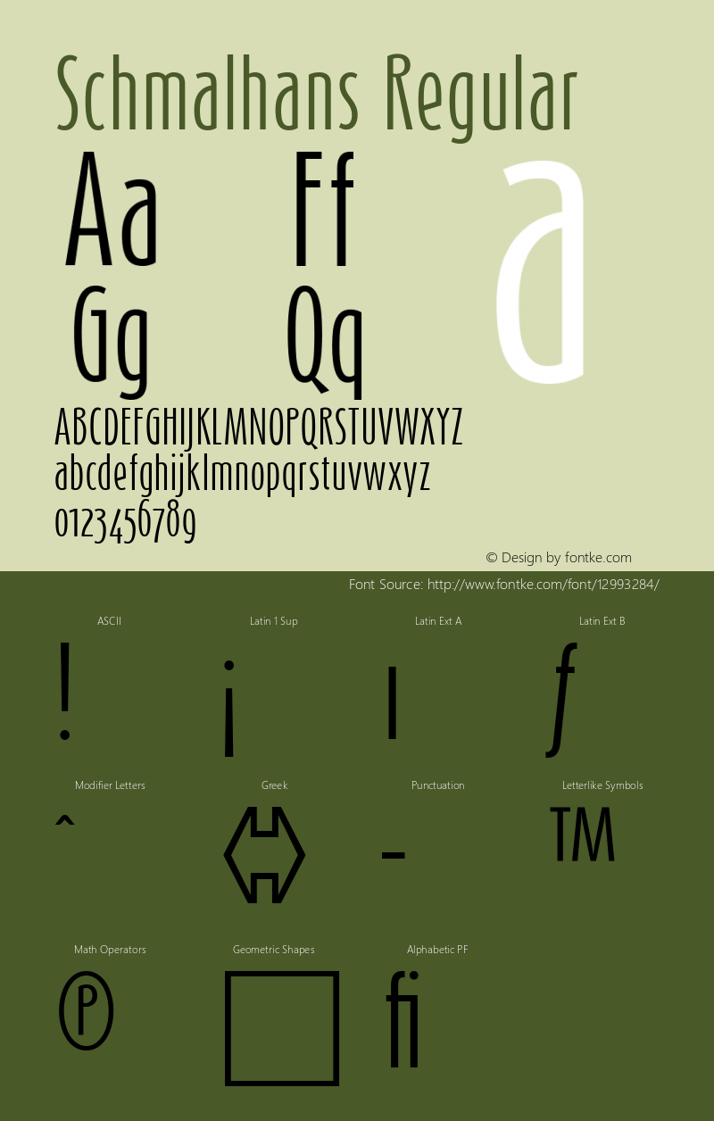 Schmalhans Regular 001.000图片样张