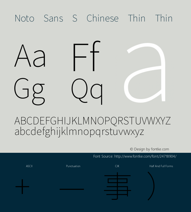 Noto Sans S Chinese Thin Version 1.0图片样张