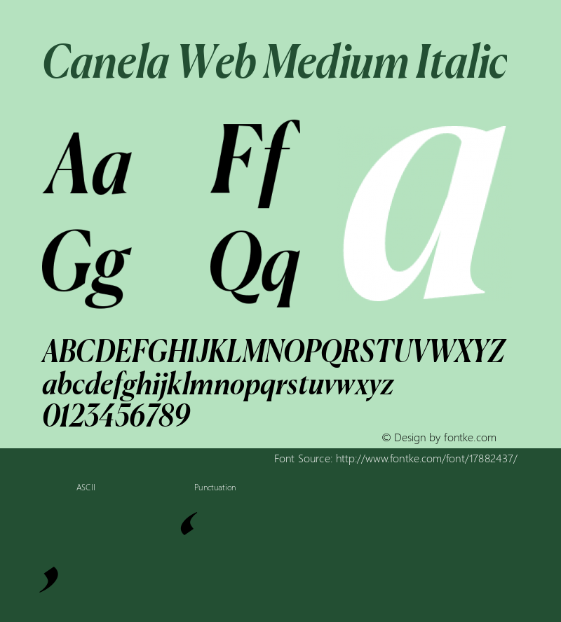 Canela Web Medium Italic Version 1.1 2016图片样张