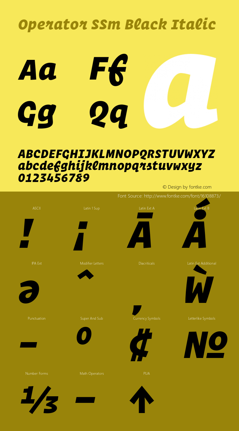 Operator SSm Black Italic Version 1.200 Pro图片样张