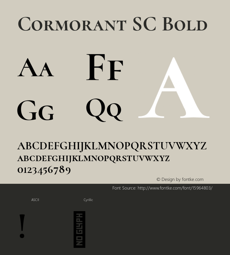 Cormorant SC Bold Version 1.000;PS 002.000;hotconv 1.0.88;makeotf.lib2.5.64775; ttfautohint (v1.4.1)图片样张