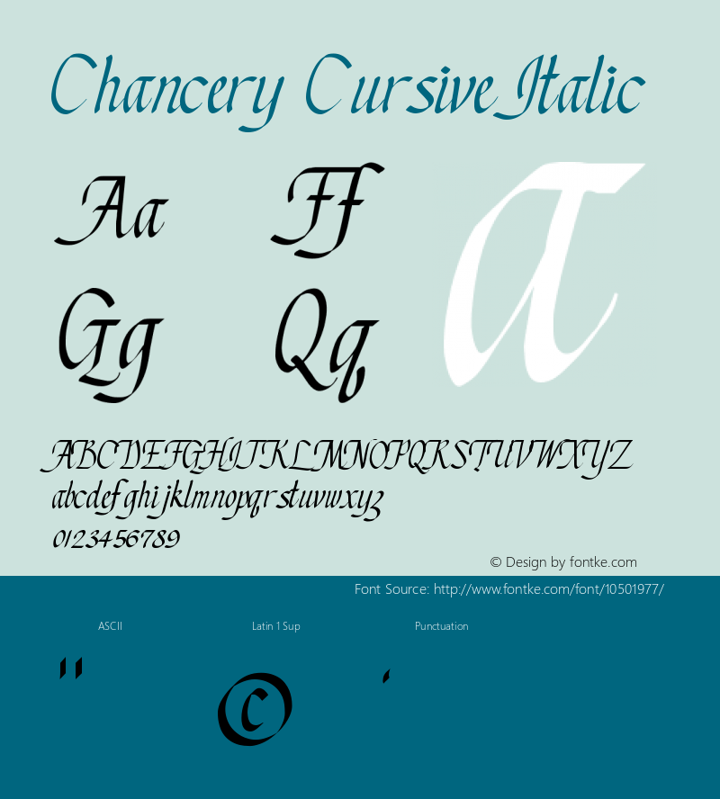 Chancery Cursive Italic 1.02图片样张