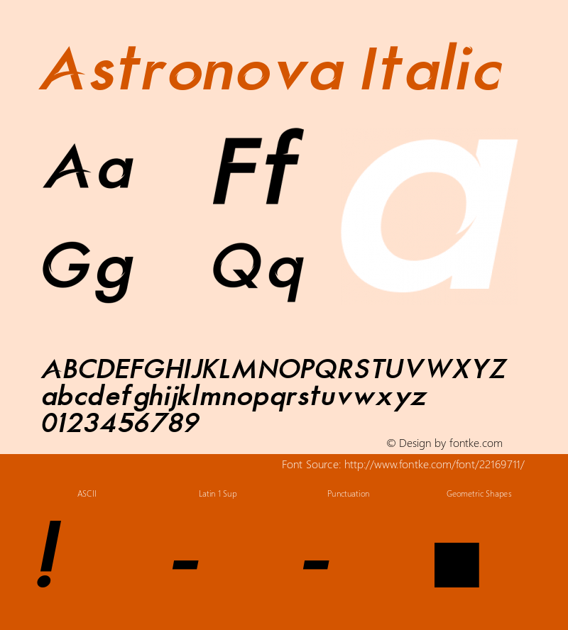 Astronova Italic Version 1.0图片样张
