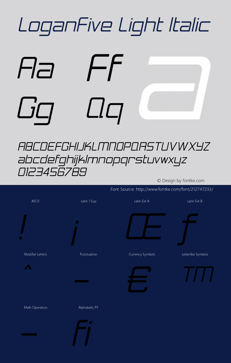 LoganFive-LightItalic 1.000图片样张