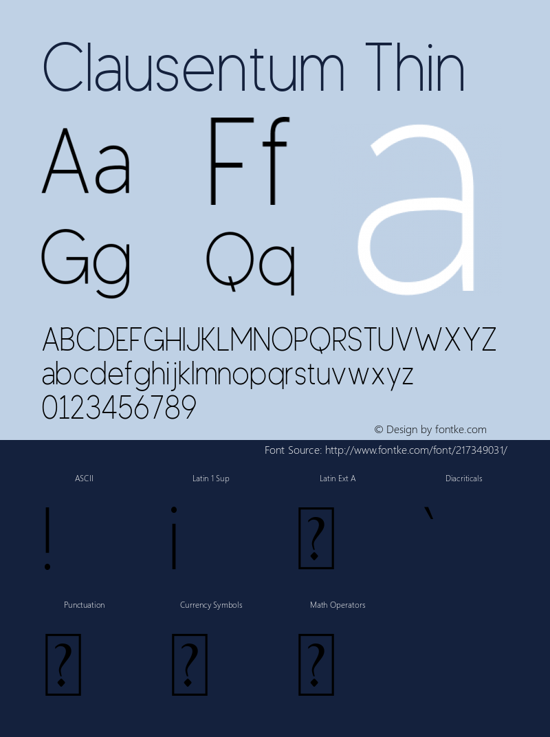 Clausentum Thin Version 1.00;December 27, 2021;FontCreator 13.0.0.2683 32-bit图片样张