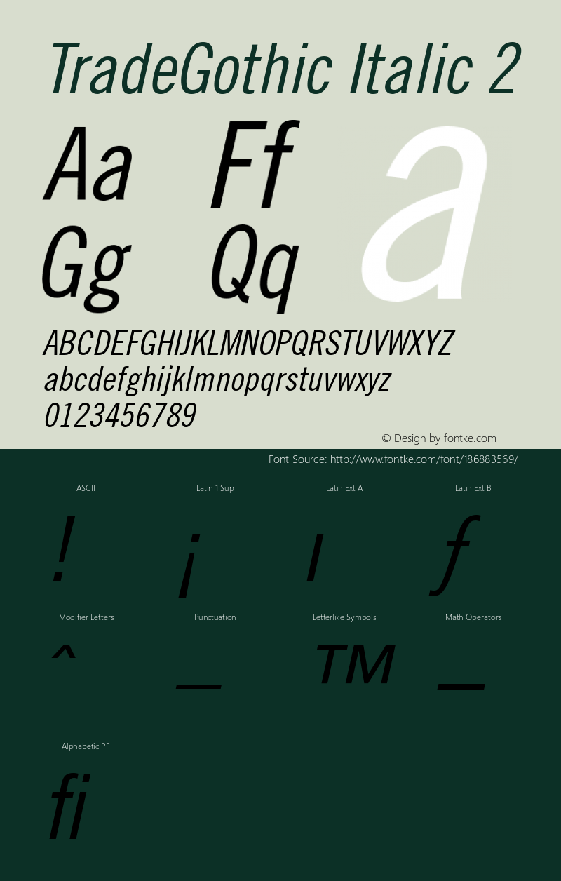 TradeGothic Italic 2 001.001图片样张