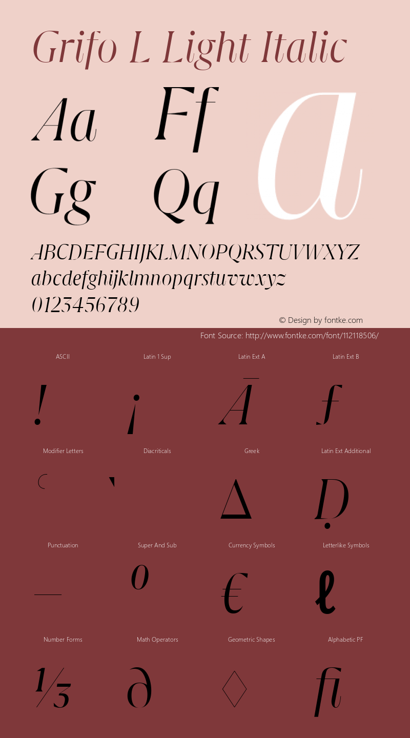 Grifo L Light Italic Version 2.001图片样张