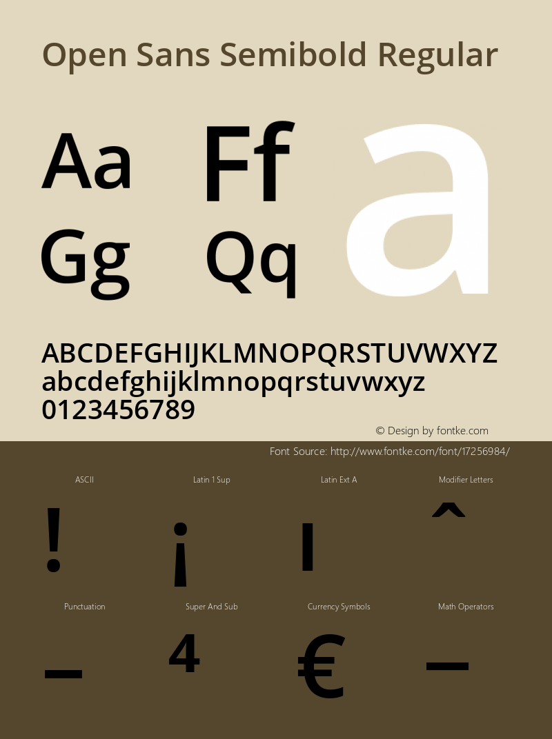 Open Sans Semibold Regular Version 1.10图片样张