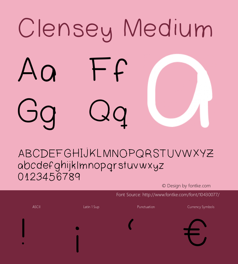 Clensey Medium Version 001.000图片样张