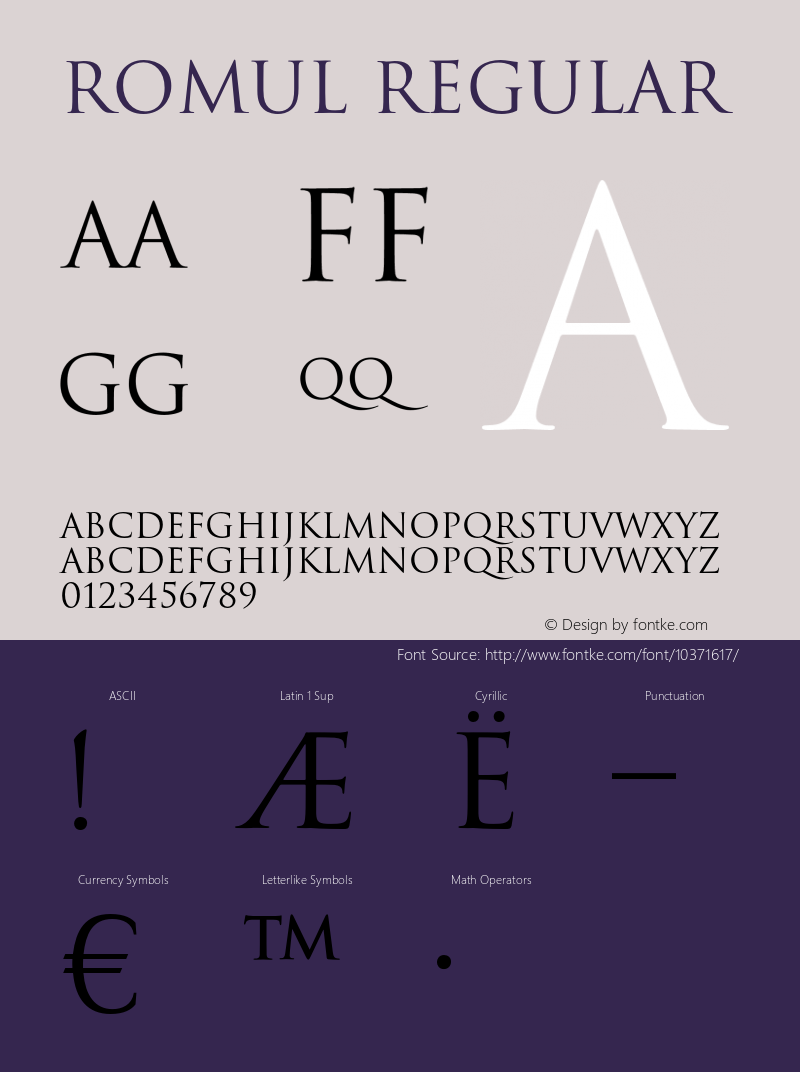 Romul Regular OTF 1.0;PS 001.000;Core 116;AOCW 1.0 161图片样张
