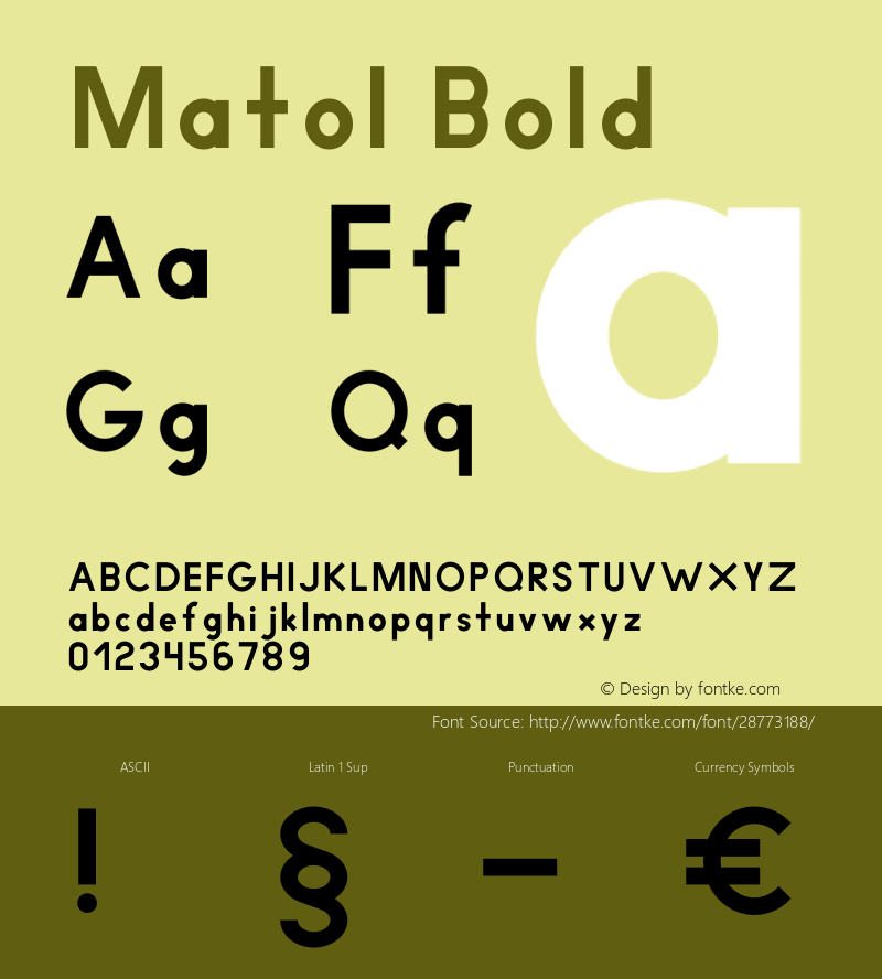 Matol Bold Version 1.002;Fontself Maker 3.0.1图片样张