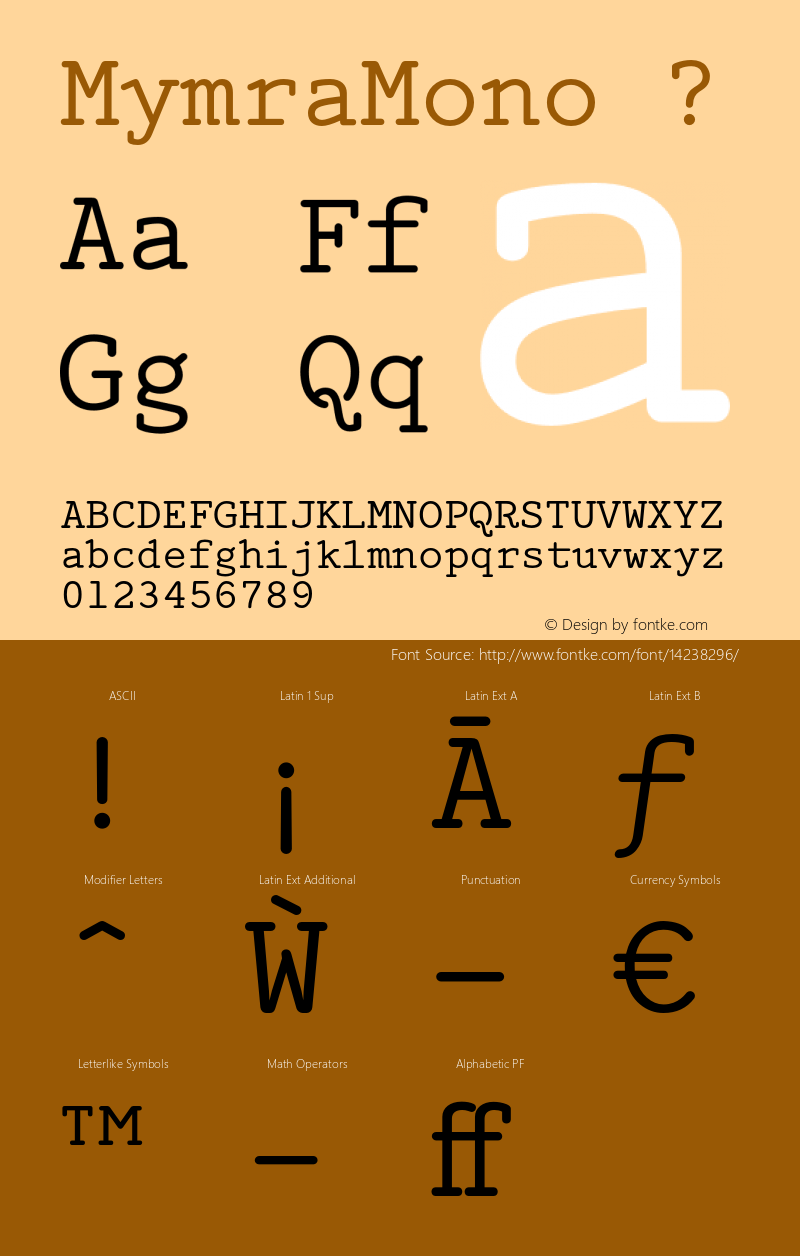 MymraMono ? Version 2.000;com.myfonts.tipografiaramis.mymra-mono.regular.wfkit2.3Enm图片样张