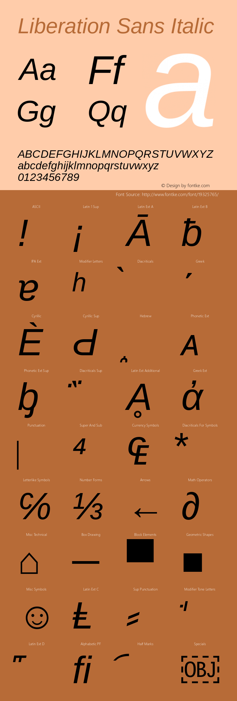 Liberation Sans Italic Version 2.00.1图片样张