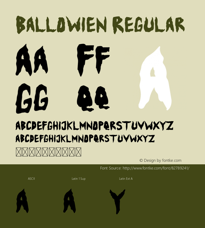 Ballowien Version 1.007;Fontself Maker 3.5.3图片样张