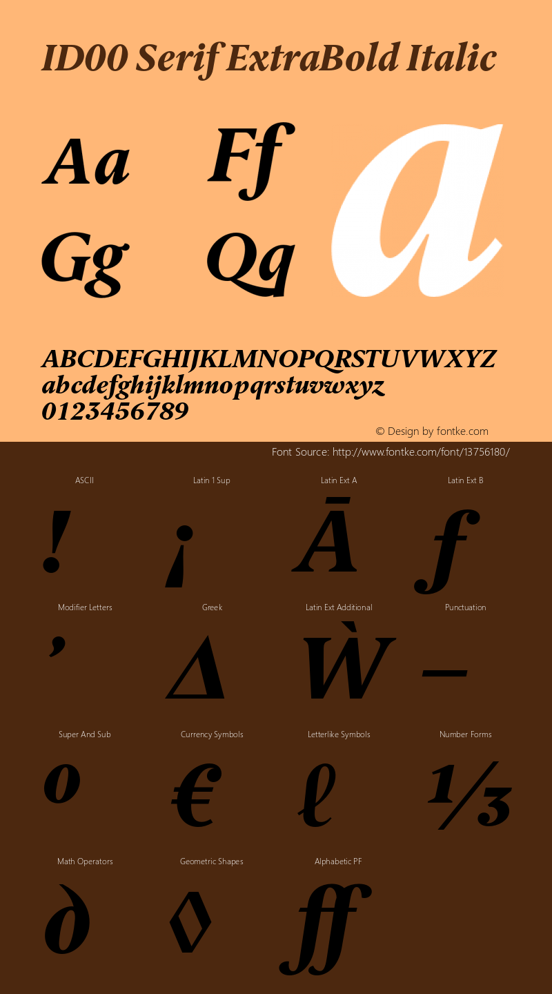 ID00 Serif ExtraBold Italic Version 1.001图片样张