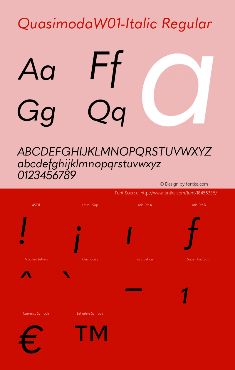 QuasimodaW01-Italic Regular Version 1.00图片样张
