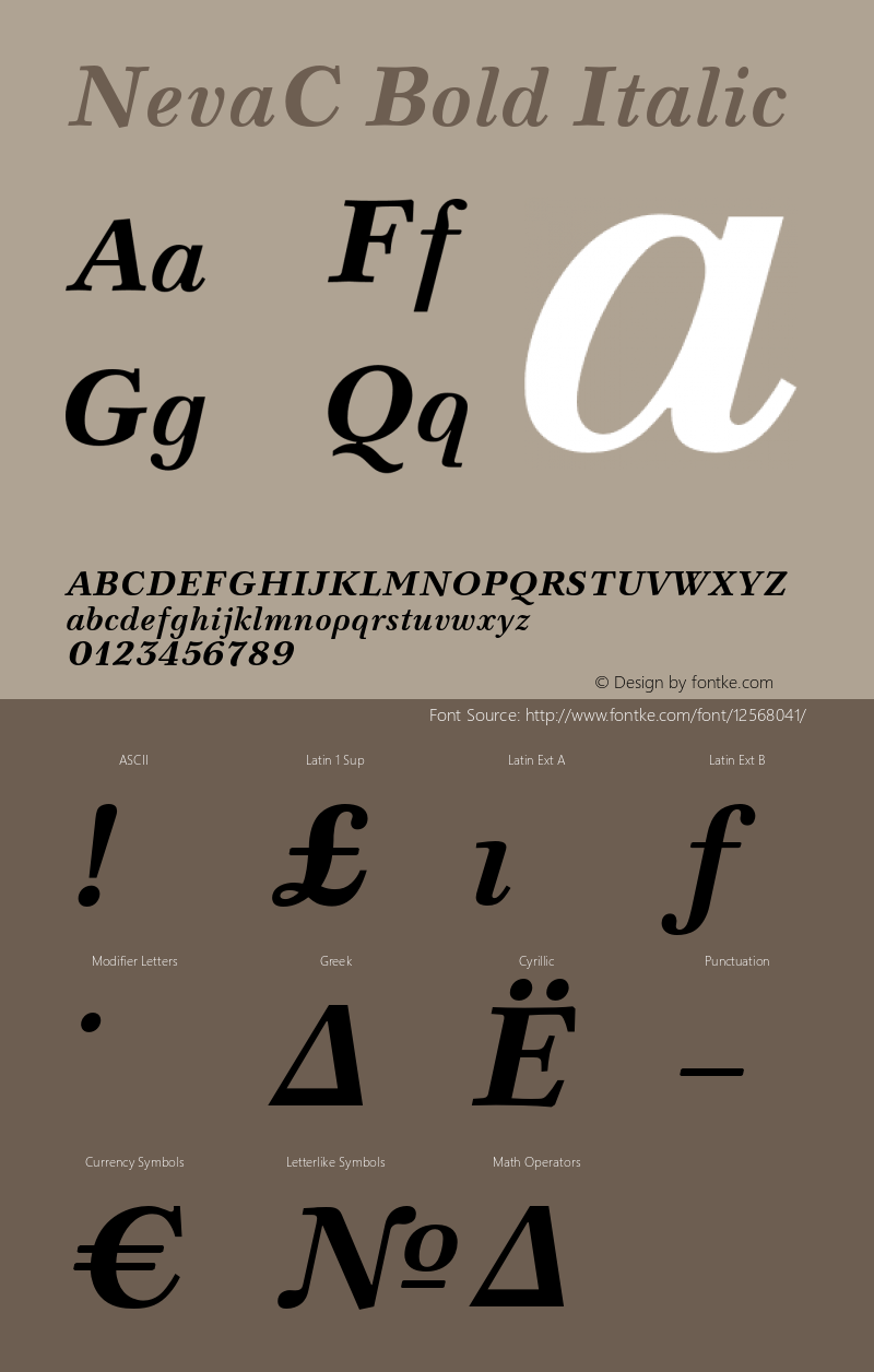 NevaC Bold Italic OTF 1.0;PS 001.000;Core 116;AOCW 1.0 161图片样张