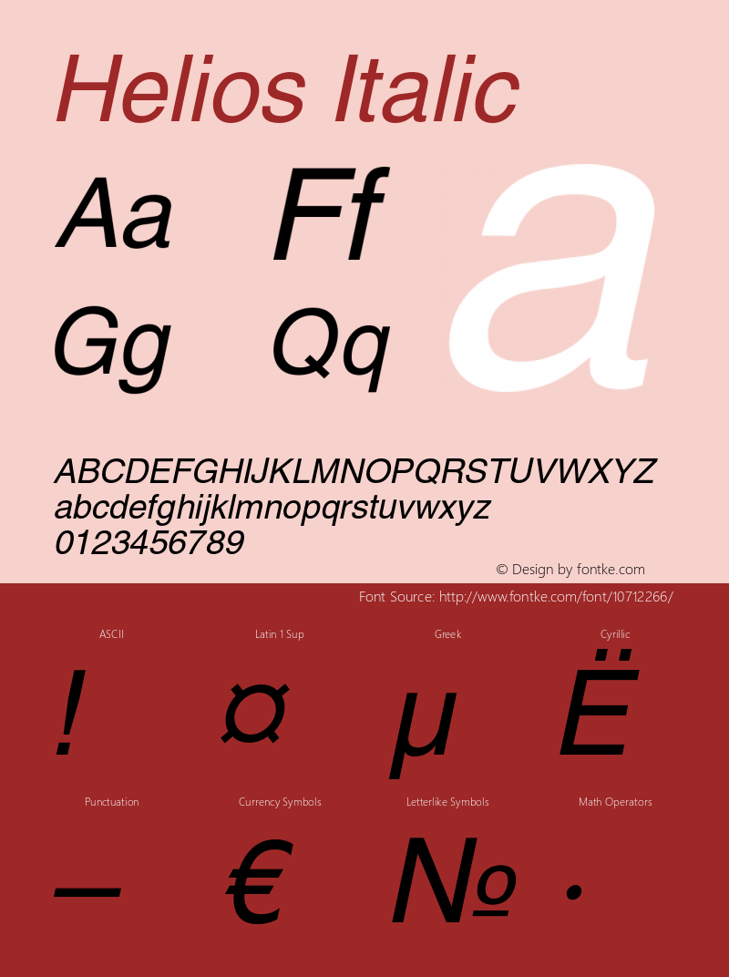 Helios Italic OTF 1.0;PS 004.001;Core 116;AOCW 1.0 161图片样张