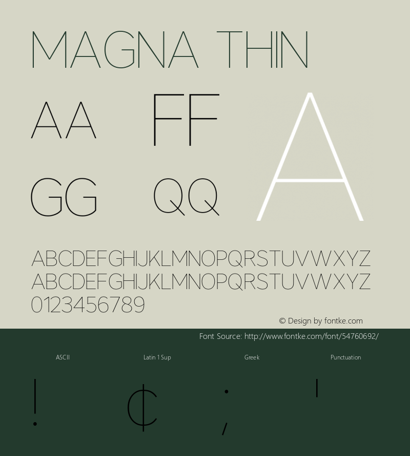 Magna Thin Version 1.00;February 9, 2020;FontCreator 11.5.0.2422 64-bit图片样张