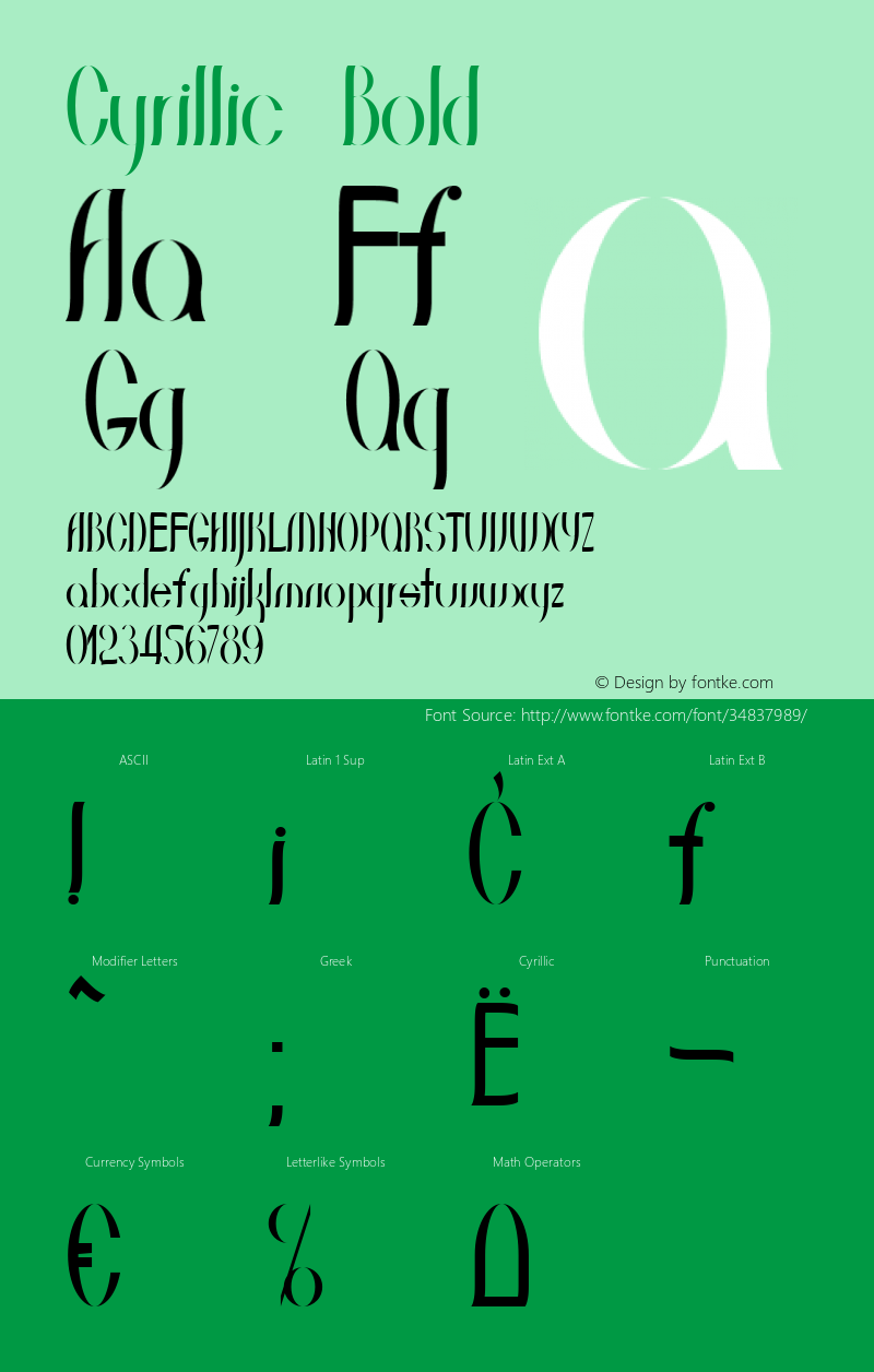 Cyrillic Bold Version 1.000图片样张