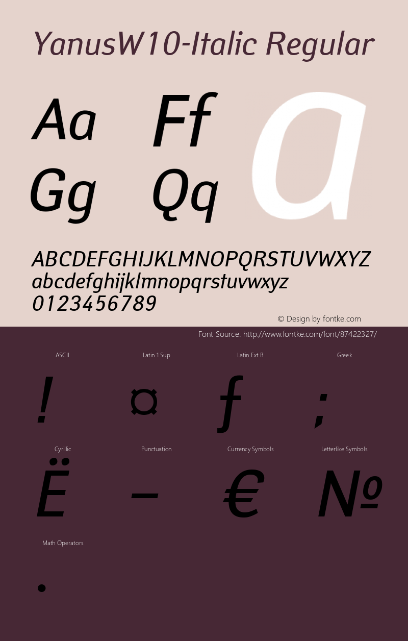 Yanus W10 Italic Version 1.1图片样张