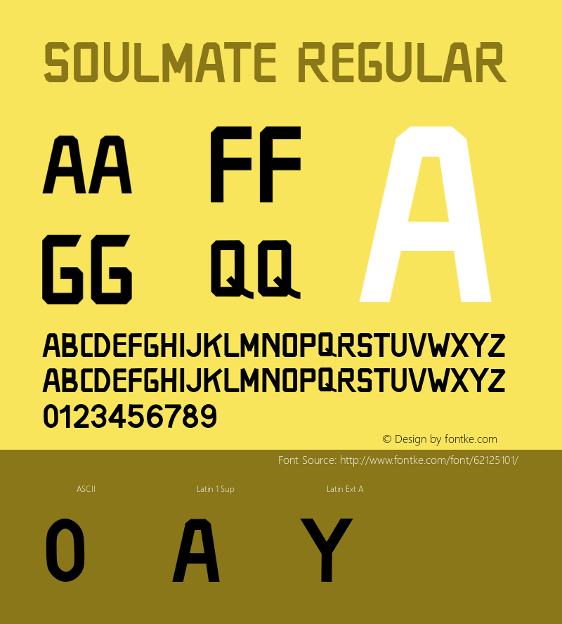 SOULMATERegular Version 1.001;Fontself Maker 3.5.1图片样张
