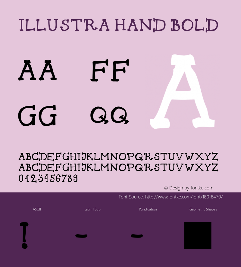 Illustra Hand Bold Version 1.00 January 12, 2014, initial release图片样张