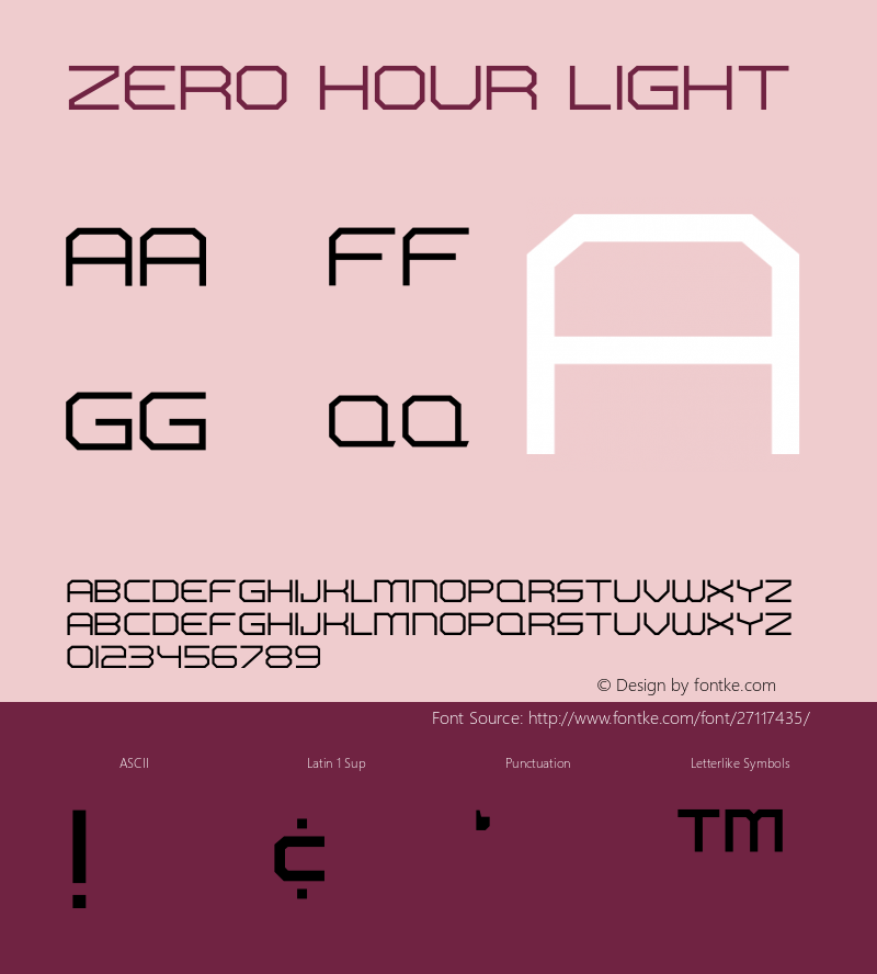 Zero Hour Light Version 1.002;Fontself Maker 2.1.2图片样张