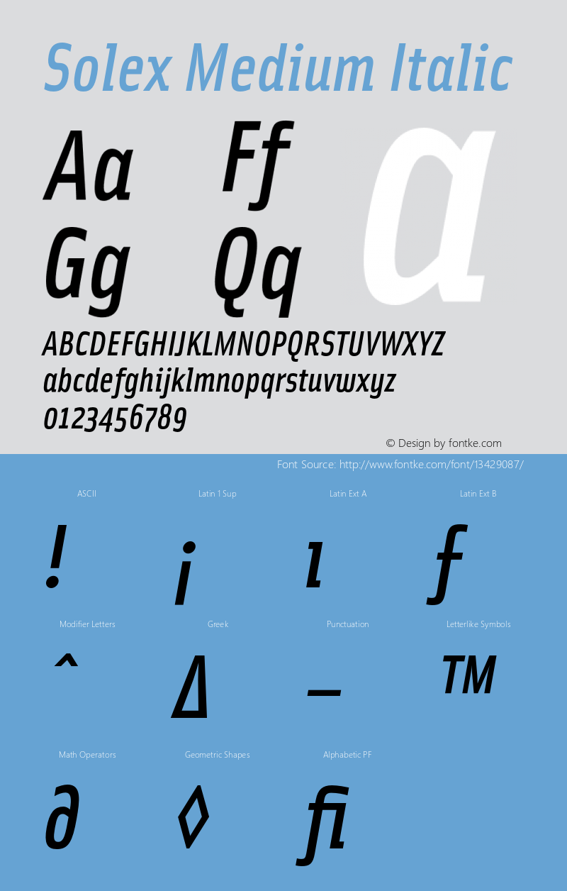 Solex Medium Italic 001.000图片样张