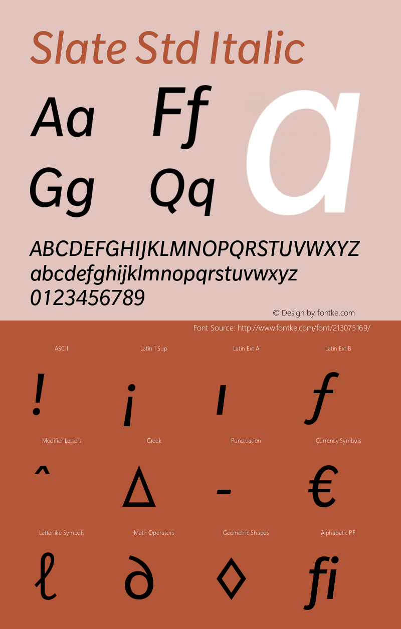 Slate Std Italic Version 1.01, build 10, s3图片样张