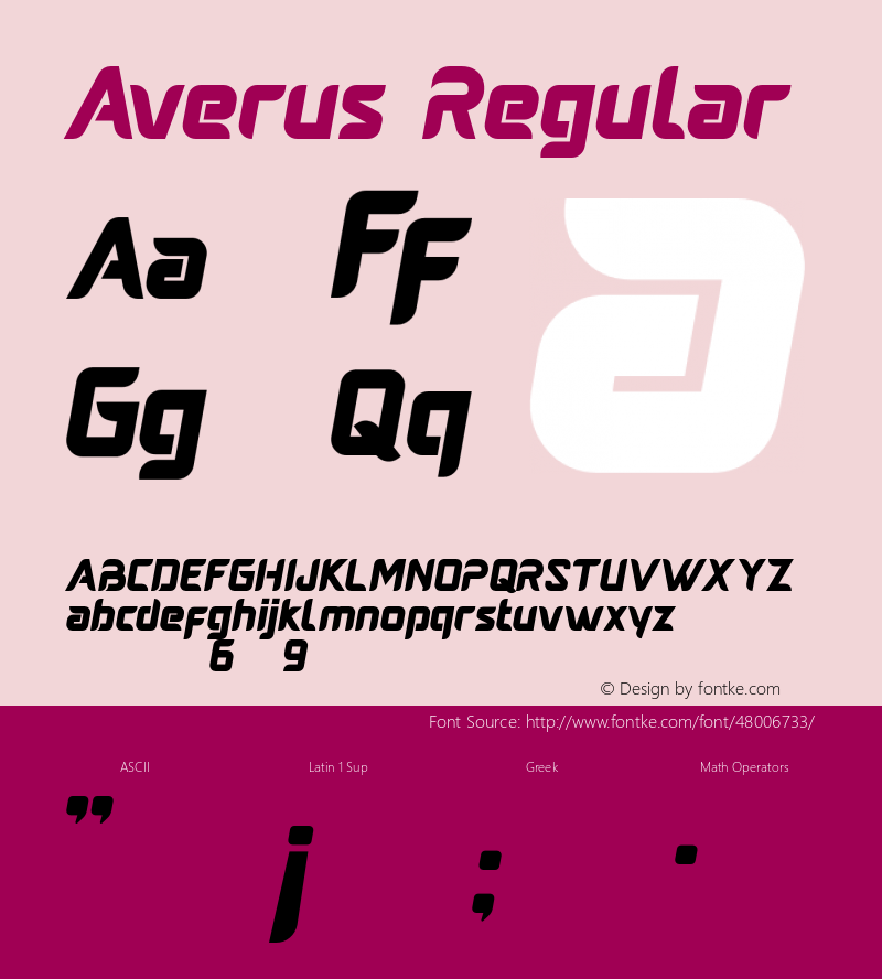 Averus Version 1.00;October 1, 2019;FontCreator 11.5.0.2422 64-bit图片样张