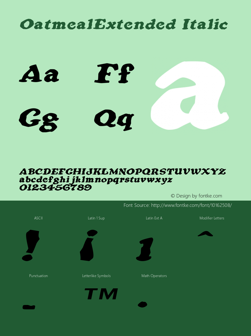 OatmealExtended Italic Rev. 003.000图片样张