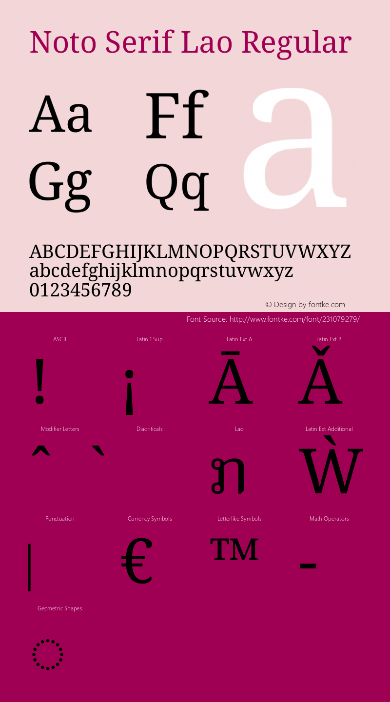 Noto Serif Lao Regular Version 2.002图片样张